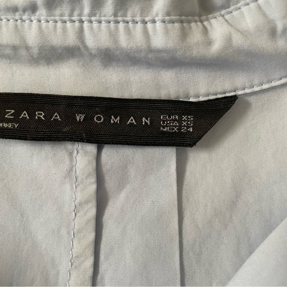 Zara High Low Shirt Dress Light Blue Size XS - Picture 3 of 6